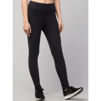 Women's Polyester Solid Ankle Length High-Rise Tights (Black) - S