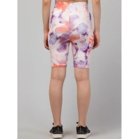 Women's Polyester Spandex Printed Above Knee High Rise Slip On Shorts (Multicolor) - 2XL