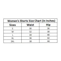 Women's Polyester Spandex Printed Above Knee High Rise Slip On Shorts (Black) - M