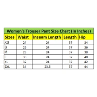Women's Polyester Chevron Elasticated Trousers (Multicolor) - L