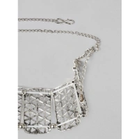 Shopnav Women's Rose Gold Plated Alloy Choker (Silver) - Silver