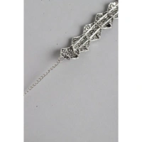 Shopnav Women's Rose Gold Plated Alloy Choker (Silver & Black) - Silver -amp; Black