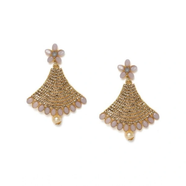 Shopnav Women's Rose Gold Plated Alloy Earrings (Gold) - Gold