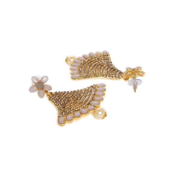Shopnav Women's Rose Gold Plated Alloy Earrings (Gold) - Gold