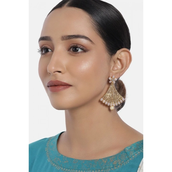 Shopnav Women's Rose Gold Plated Alloy Earrings (Gold) - Gold