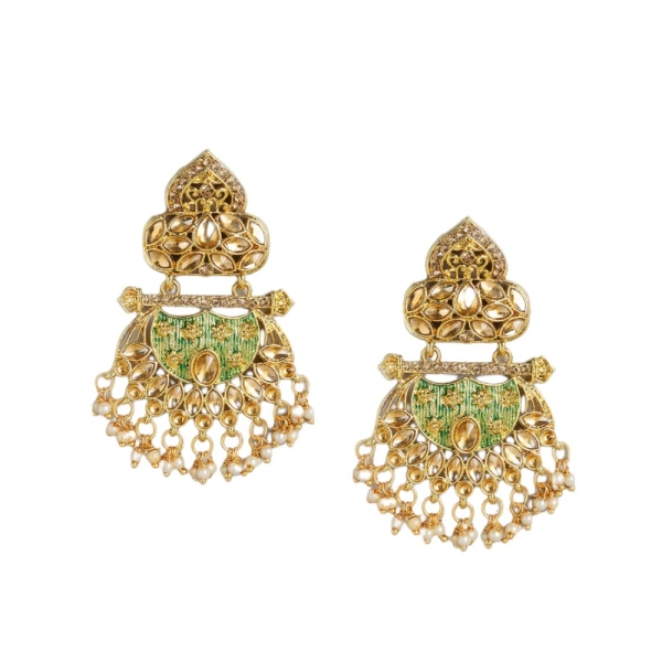 Shopnav Women's Rose Gold Plated Alloy Earrings (Gold) - Gold