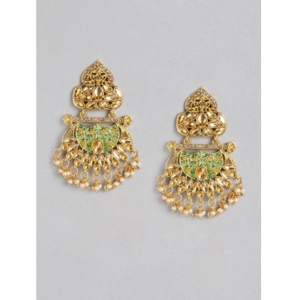 Shopnav Women's Rose Gold Plated Alloy Earrings (Gold) - Gold
