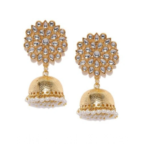Shopnav Women's Rose Gold Plated Alloy Earrings (White) - White