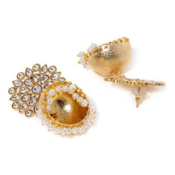 Shopnav Women's Rose Gold Plated Alloy Earrings (White) - White