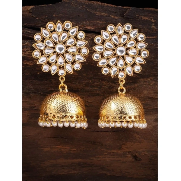 Shopnav Women's Rose Gold Plated Alloy Earrings (White) - White