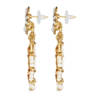 Shopnav Women's Rose Gold Plated Alloy Kundan Earrings & Mangtikka (White & Gold) - White -amp; Gold