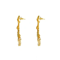 Shopnav Women's Rose Gold Plated Alloy Kundan Earrings & Mangtikka (Green) - Green