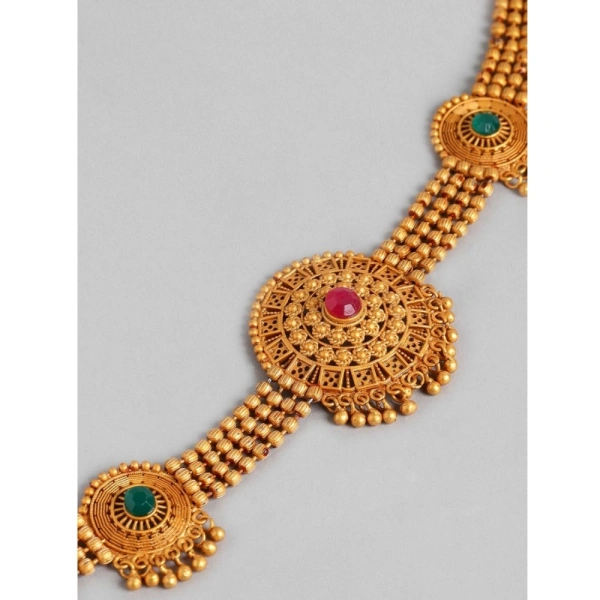Shopnav Women's Rose Gold Plated Alloy Necklace & Earings Set (Multicolor) - Multicolor