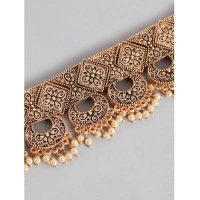 Shopnav Women's Rose Gold Plated Alloy Necklace & Earings Set (Gold) - Gold