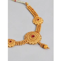Shopnav Women's Rose Gold Plated Alloy Necklace & Earings Set (Gold) - Gold