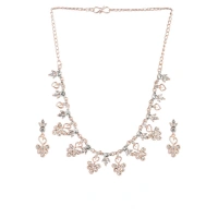 Shopnav Women's Rose Gold Plated Brass Necklace & Earings Set (Gold) - Gold