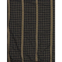 Women's Silk Blend Checkered Saree With Unstitched Blouse 5.5Mtr (Black) - Black
