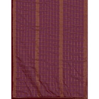Women's Silk Blend Checkered Saree With Unstitched Blouse 5.5Mtr (Maroon) - Maroon