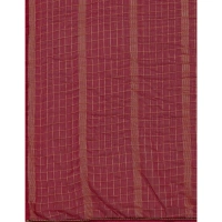 Women's Silk Blend Checkered Saree With Unstitched Blouse 5.5Mtr (Red) - Red