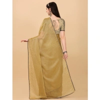 Women's Silk Blend Embellished Saree With Unstitched Blouse 5.5Mtr (Cream) - Cream