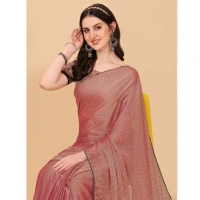 Women's Silk Blend Embellished Saree With Unstitched Blouse 5.5Mtr (Maroon) - Maroon
