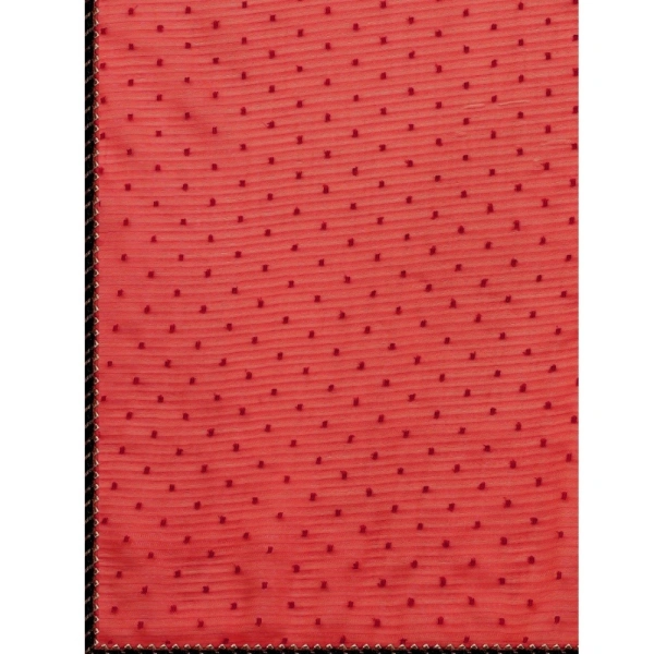 Women's Silk Blend Embellished Saree With Unstitched Blouse 5.5Mtr (Red) - Red