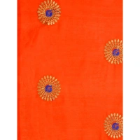 Women's Silk Blend Embroidered Saree With Unstitched Blouse 5.5Mtr (Orange) - Orange