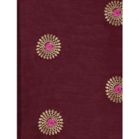 Women's Silk Blend Embroidered Saree With Unstitched Blouse 5.5Mtr (Brown) - Brown