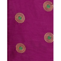 Women's Silk Blend Embroidered Saree With Unstitched Blouse 5.5Mtr (Purple) - Purple