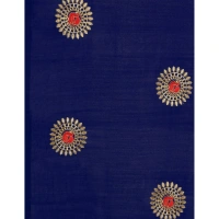 Women's Silk Blend Embroidered Saree With Unstitched Blouse 5.5Mtr (Blue) - Blue
