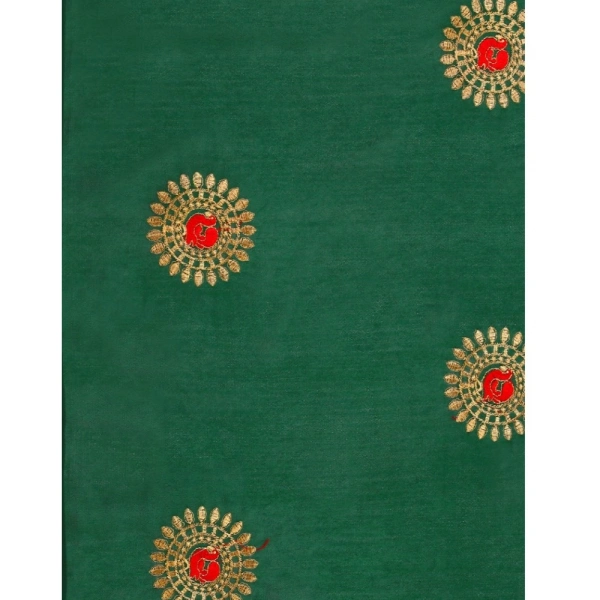 Women's Silk Blend Embroidered Saree With Unstitched Blouse 5.5Mtr (Light Green) - Light Green