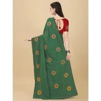 Women's Silk Blend Embroidered Saree With Unstitched Blouse 5.5Mtr (Light Green) - Light Green