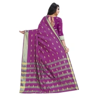 Women's Silk Blend Woven Saree With Unstitched Blouse 5.5Mtr (Pink) - Pink