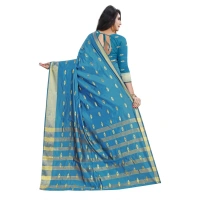 Women's Silk Blend Woven Saree With Unstitched Blouse 5.5Mtr (Light Green) - Light Green