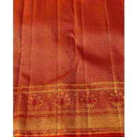 Generic Women's Silk Printed Saree With Unstitched Blouse 5.5Mtr (Red) - Red