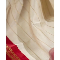 Generic Women's Silk Printed Saree With Unstitched Blouse 5.5Mtr (Off White) - Off White