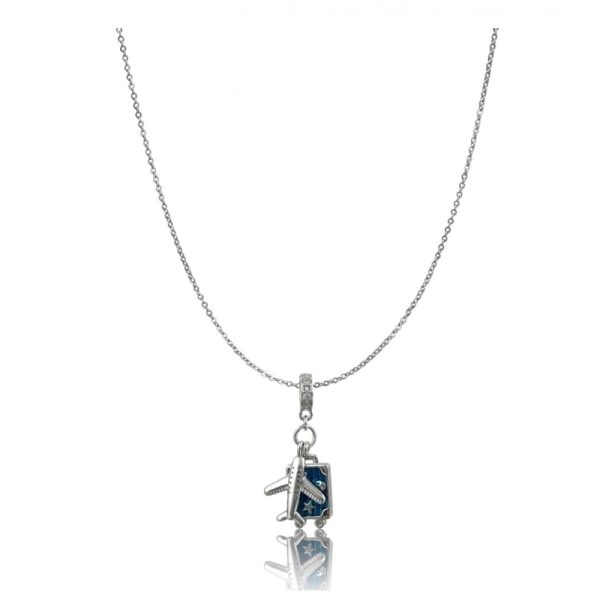 Shopnav Women's Stainless Steel Airplane Design Pendent Delicate Chain (Silver Plated) - Silver Plated