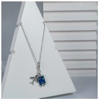 Shopnav Women's Stainless Steel Airplane Design Pendent Delicate Chain (Silver Plated) - Silver Plated