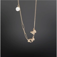 Shopnav Women's Stainless Steel Butterfly Pendent Delicate Chain (Gold Plated) - Gold Plated