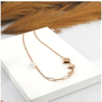 Shopnav Women's Stainless Steel Butterfly Pendent Delicate Chain (Gold Plated) - Gold Plated