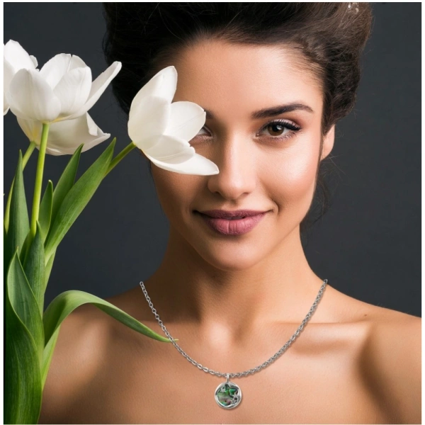 Shopnav Women's Stainless Steel Galaxy Pendent Delicate Chain (Silver Plated) - Silver Plated
