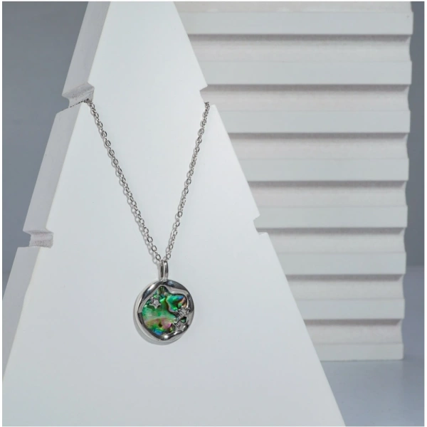 Shopnav Women's Stainless Steel Galaxy Pendent Delicate Chain (Silver Plated) - Silver Plated