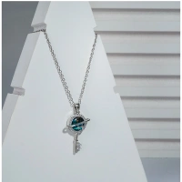 Shopnav Women's Stainless Steel Key Design Delicate Chain (Silver Plated) - Silver Plated