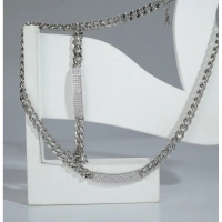 Shopnav Women's Stainless Steel Silver Polish Hand Bracelet And Necklace (Silver Plated) - Silver Plated