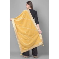 Women's Velvet Gotta Patti Dupatta (Gold, Length:Â 2.25 to 2.50 Mtr)