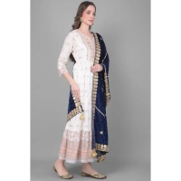 Women's Velvet Gotta Patti Dupatta (Navy, Length:Â 2.25 to 2.50 Mtr)