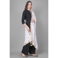 shopnav's Women's Velvet Gotta Patti Dupatta (Off White, Length:Â 2.25 to 2.50 Mtr)