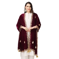 Women's Velvet Gotta Patti Dupatta (Purple, Length:Â 2.25 to 2.50 Mtr) - Purple