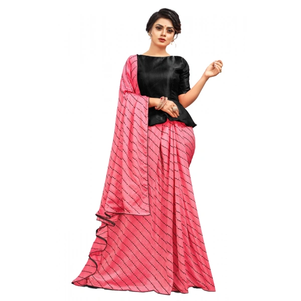 Women's Vichitra Saree with Blouse (Gajari, 5-6 Mtrs) - Gajari