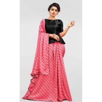 Women's Vichitra Saree with Blouse (Gajari, 5-6 Mtrs) - Gajari